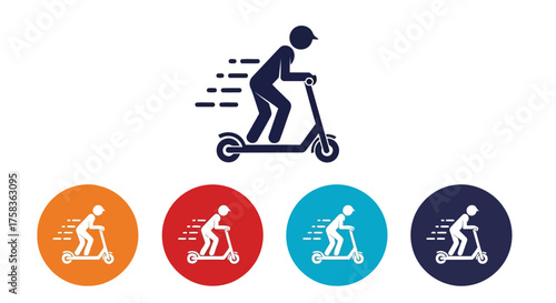 Person riding electric scooter for transportation