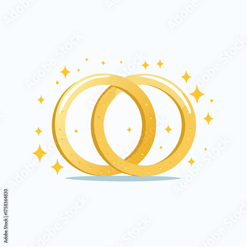 Gold rings symbolizing eternal romantic love