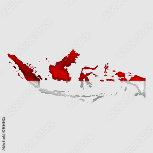 Vector flag Indonesia in the form of a map