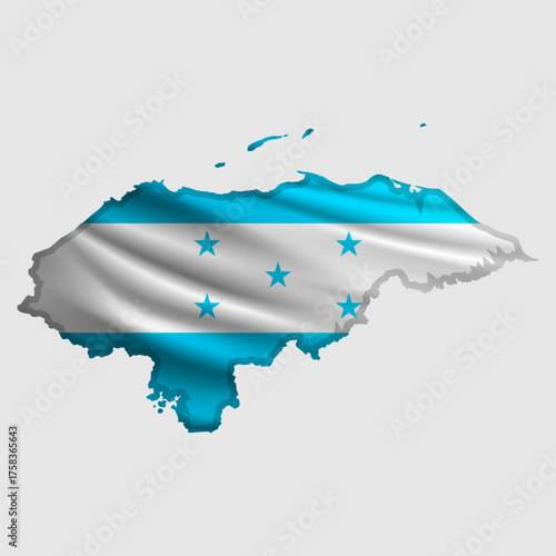 Vector flag Honduras in the form of a map