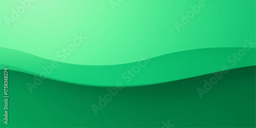 Abstract flowing green waves with subtle gradient and smooth curves creating a modern background