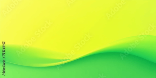 Abstract yellow and green gradient wave flowing smoothly across a bright background