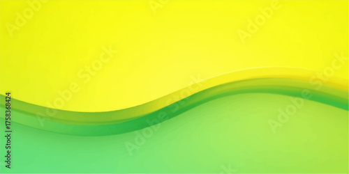 Abstract flowing wave of green and yellow blending smoothly creating a vibrant and energetic background