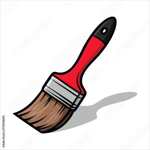 minimalist paint brush vector icon in flat design style vector art isolated white