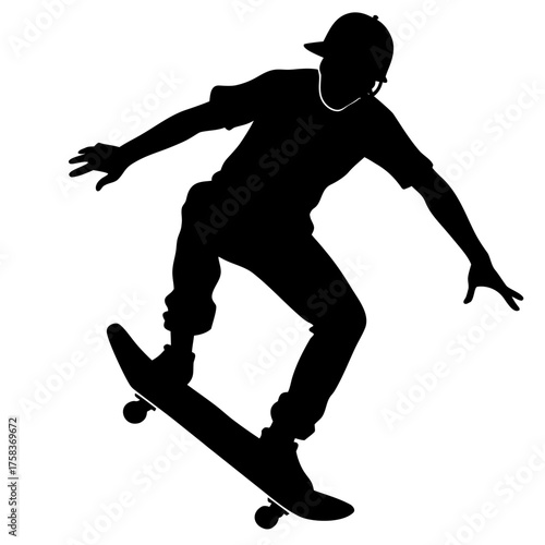 Silhouette of a skateboarder vector illustration