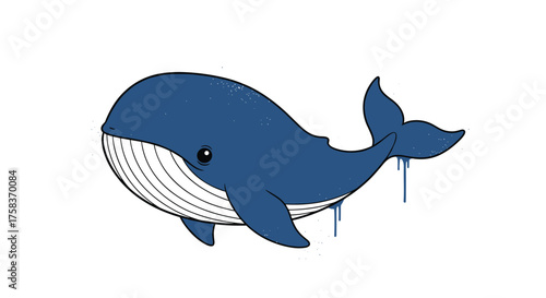 A large blue whale swimming gracefully through the ocean water.