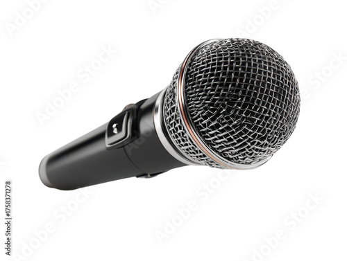 Black Microphone for Studio Professional Vocal Recording Equipment Sound Device Broadcasting Tool for Podcasts and Public Addressing