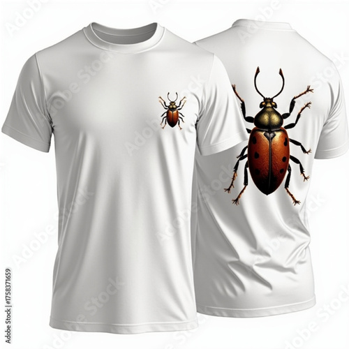 artwork t-shirt, beetle print fashion, bug print t-shirt, giant beetle shirt, beetle collector gift, cool insect 