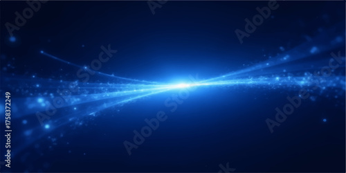 Abstract bright blue light streaks and glowing particles creating a futuristic energy burst