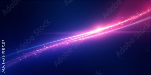 Abstract diagonal light streaks in pink and blue hues on dark background