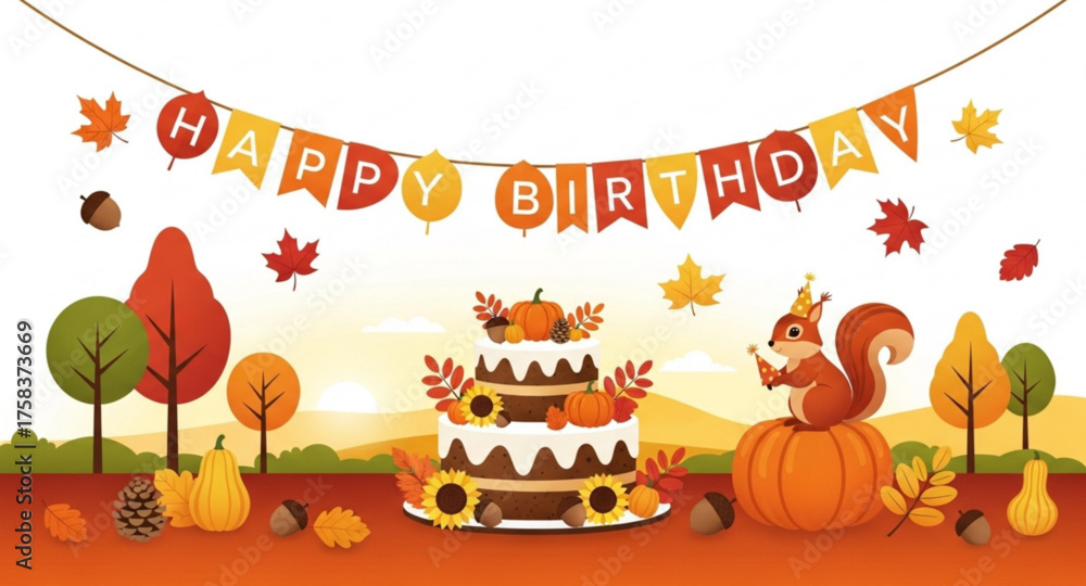Naklejka premium vector illustration of an autumn background