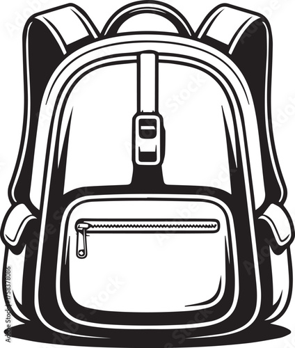 Classic school backpack design with pockets and straps ideal for travel outdoor adventures and student essentials vector