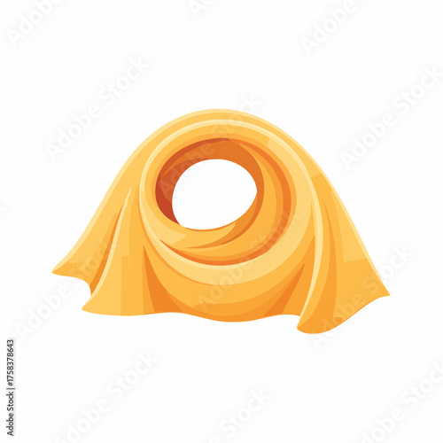 Yellow draped fabric swirl textile illustration