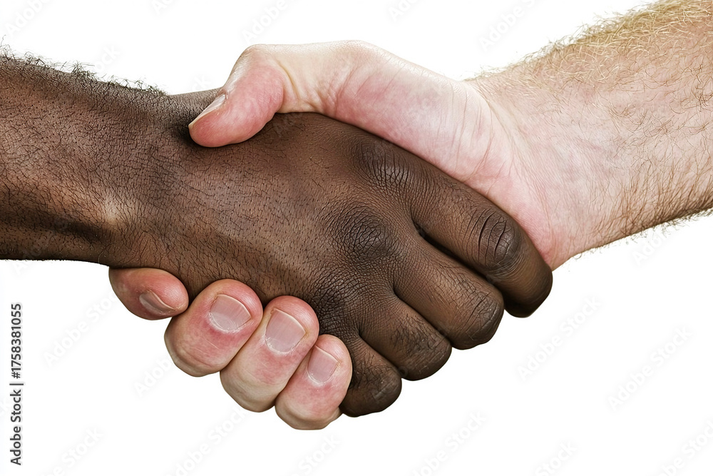 Fototapeta premium Apretón de manos en un negocio multicultural.