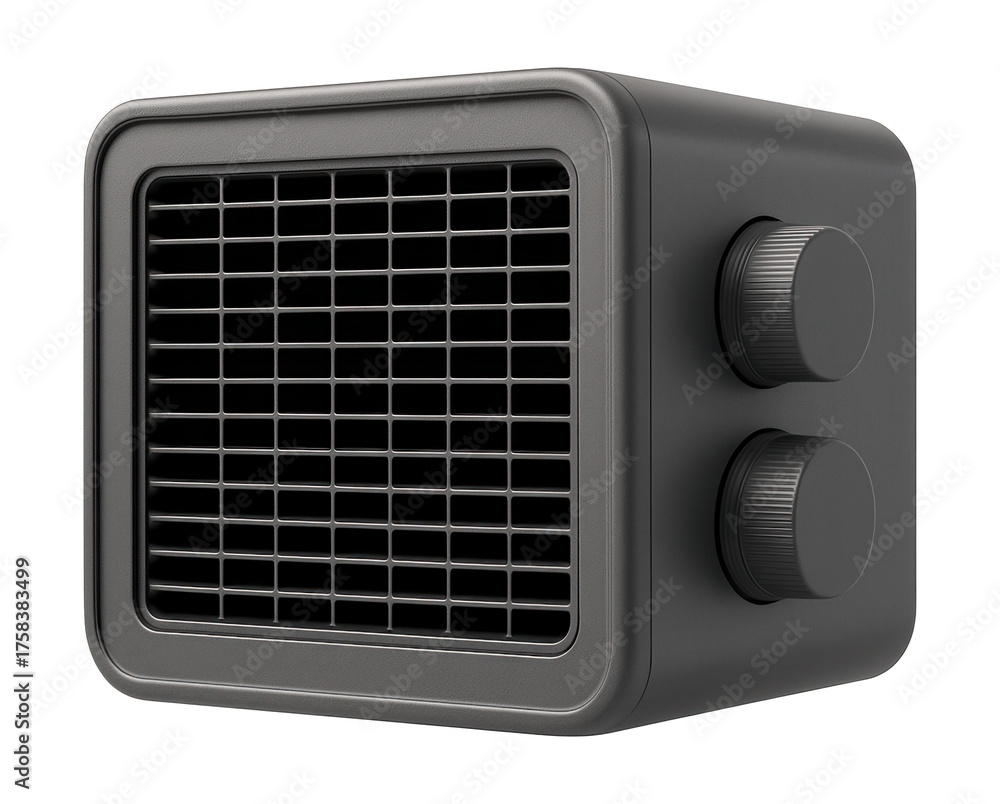 Fototapeta premium Compact electric heater designed for under-desk use in office cubicles.