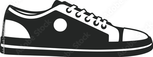 Minimalist black and white sneaker illustration vector graphic eps scalable icon silhouette vector illustration white background