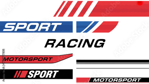Sport Racing Stripes Car Stickers Collection – Tuning Decals and Race Car Vector Set