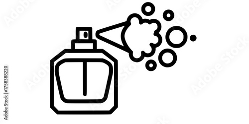 Bold Line Geometric Perfume Atomizer Spray Flat Vector Fragrance Icon