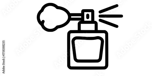 Bold Line Geometric Perfume Atomizer Spray Flat Vector Fragrance Icon