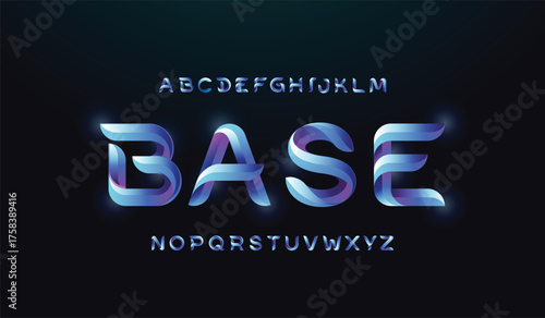 Colorful Twist Ribbons Alphabet Letters and numbers, Modern Origami stylized rounded Lettering, Minimal Fonts set for Celebrate, Decoration Party, Fashion. Funny Entertainment

