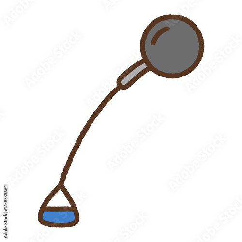 手書き風の単品アイコンイラスト　ハンマーなげ