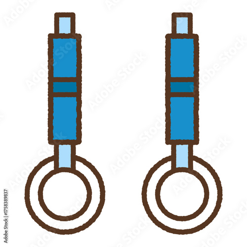 手書き風の単品アイコンイラスト　吊り革　競技