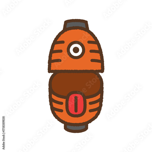 手書き風の単品アイコンイラスト　お化け　提灯