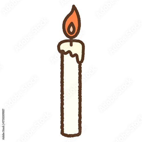 手書き風の単品アイコンイラスト　蝋燭