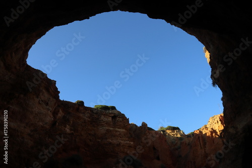 Looking Up from Inside Algarve Sea Cave