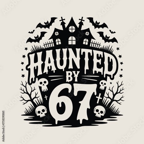 A vintage Halloween graphic design illustration