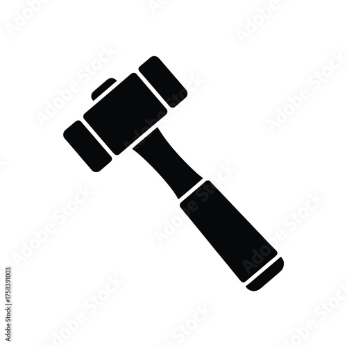 Scalable vector illustration of a rubber mallet for declarative design projects eps silhouette vector illustration white background