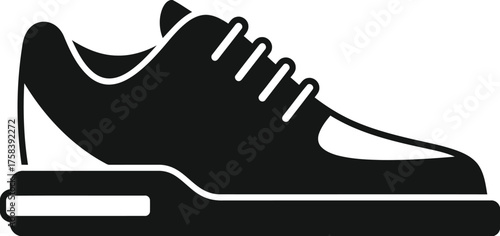 Sleek vector silhouette of a modern sneaker shoe icon for sports fashion and lifestyle graphics silhouette vector illustration white background