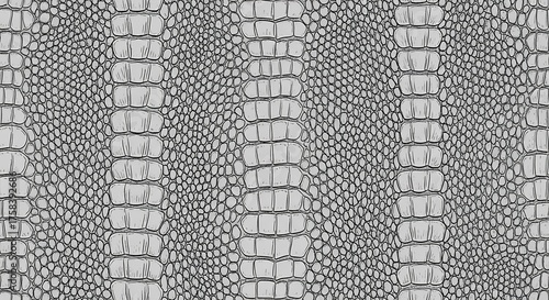 An abstract, textured close-up features an intricate pattern reminiscent of reptile skin. The image is a play of light and shadow, the repeating shapes forming a rhythmic design that draws the eye.