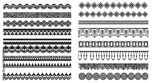 A collection of intricate border designs, meticulously crafted with geometric and floral patterns, showcasing the timeless appeal of artistic embellishments and elegant decor.