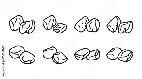 Hand drawn ice cubes collection isolated elements for refreshing beverage designs vector
