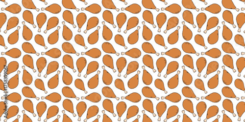Deliciously Fried Chicken Leg Pattern for a Savory and Appetizing Visual Design
