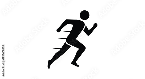 Dynamic running man silhouette depicting speed motion and athleticism silhouette