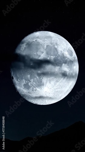 Night sky moon with cloud astronomy celestial body and space concept