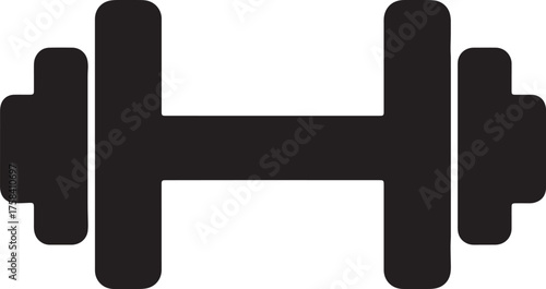 Adjustable dumbbell icon, fitness weight training equipment for gym workout and strength exercise vector.