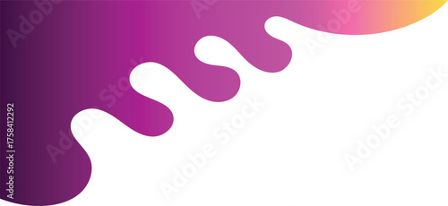 Abstract gradient splatter effect with vibrant purple pink and orange hues on white
