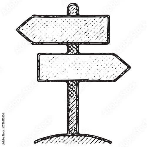 Hand-Drawn Signpost Icon for Business Decision Making