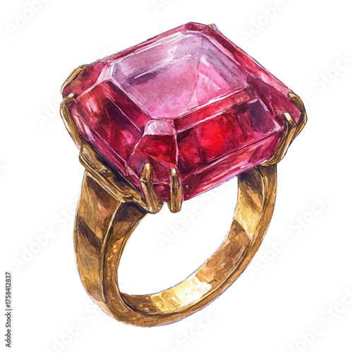 Womenas Ring, watercolor drawing vector, isolated on a white background.