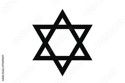 Star of David symbol in black on white background  