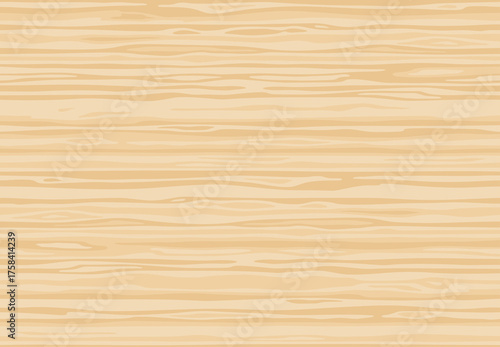 Natural light beige wooden wall plank, table or floor surface. Cutting chopping board. Cartoon wood texture, seamless background