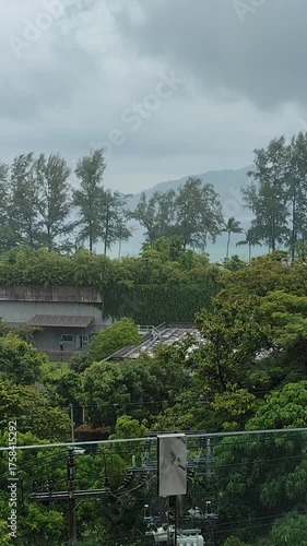 View from the glass balcony during the rainy season