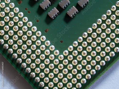 Smart microchip on background, closeup technology