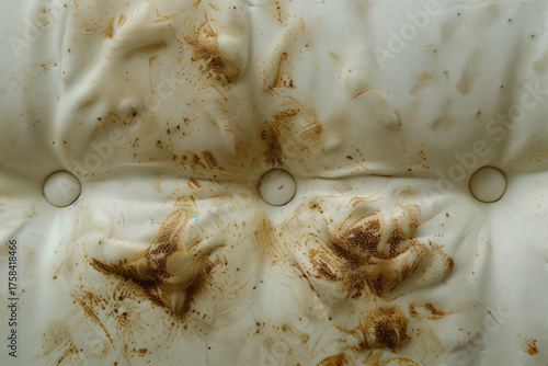 Wallpaper Mural Dirty Stained Mattress Surface Close-Up — Unclean Bedding, Hygiene Problem Concept Torontodigital.ca