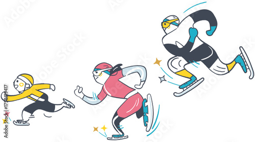 家族で挑むスピードスケート競技　氷上を駆け抜ける親子のチームワーク
