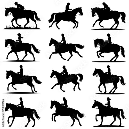 Riders on Horseback Silhouette Collection – Equine and Equestrian Icons