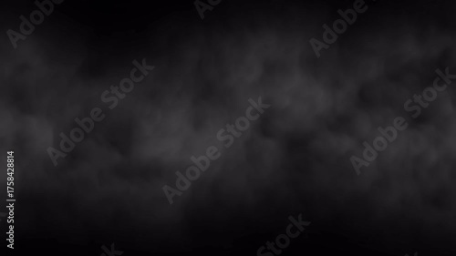Moving fog smoke overlay on transparent background, looping on alpha channel